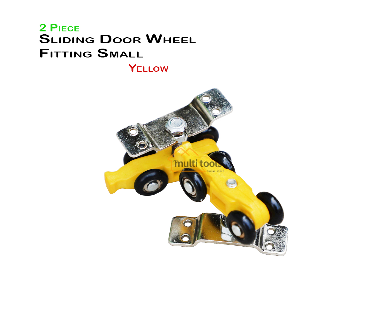 2 Pcs Sliding Door Wheel Fitting Small Yellow